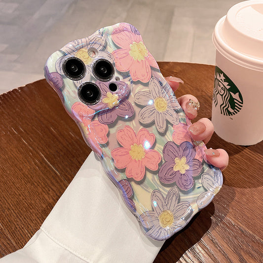 Colorful Floral Wavy Case For iPhone