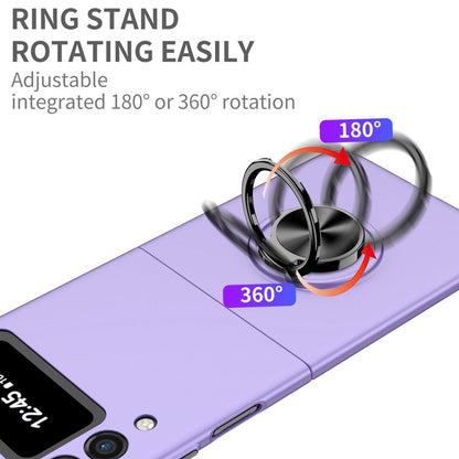 Luxury Matte Hard Ring Holder Stand Case for Samsung Galaxy Z Flip 3