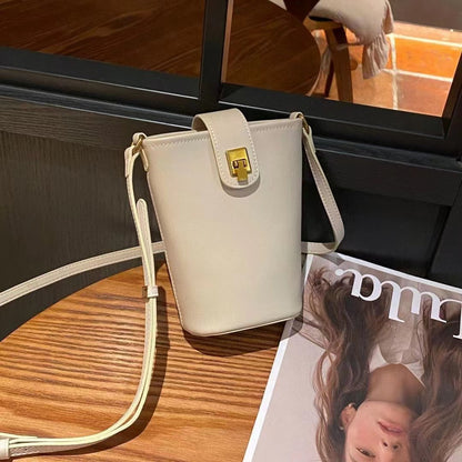 Luxury Leather Minimalist Bucket Handbag For Female