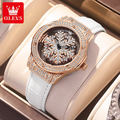 Luxury Diamond Pentacle rotates dial 360 Degrees Wristwatch For Female