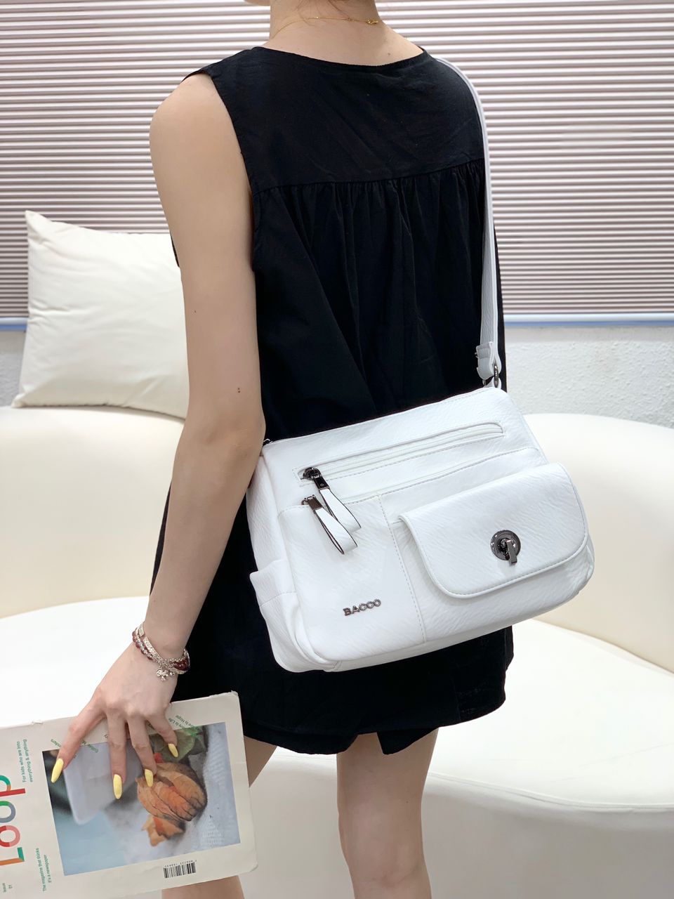 Luxury Multiple Compartment Structured Handbag For Female